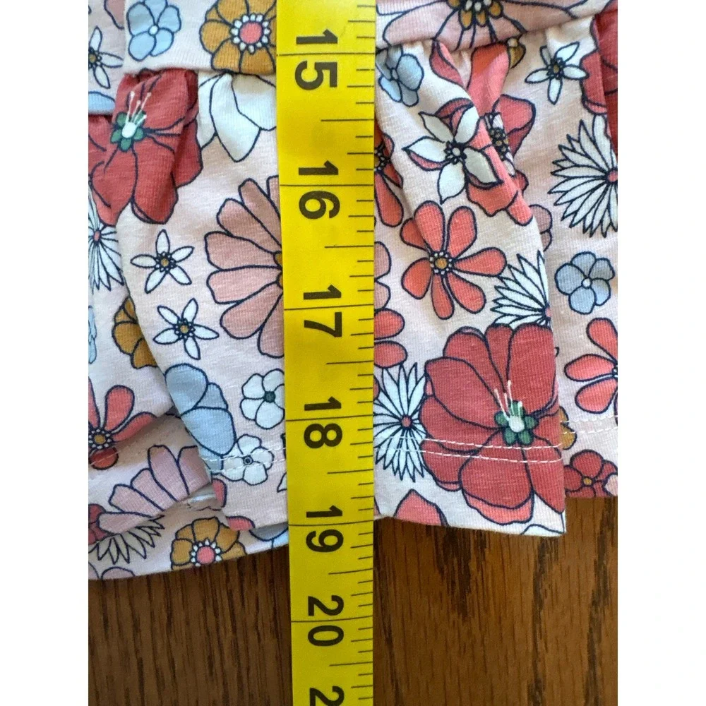 RuffleButts Kids 2T Pink Floral Tiered‎ Short Sleeve Pocket Dress Cotton Blend